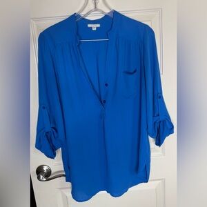 PLEIONE Women’s Size Small Blouse (blue)